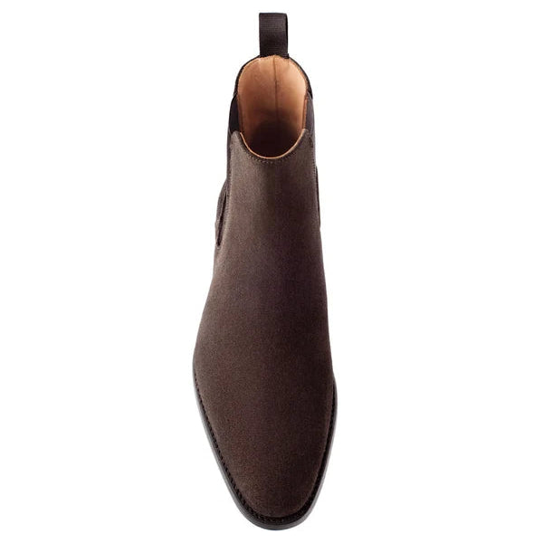 Brown Suede Leather Cortina Chelsea Boot - Italian