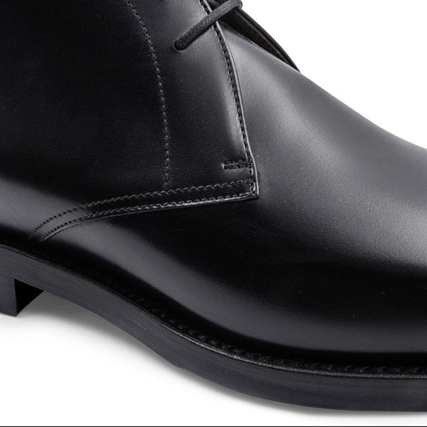 Black Leather Claudio Chukka Boot - Italian