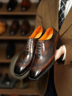 Brown Leather Sorrento Brogue Oxford - Italian