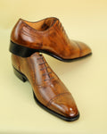 Tan Leather Adrian Brogue Oxford - Italian