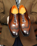 Brown Leather Trieste Brogue Oxford - Italian