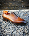 Tan Leather Benedetto Brogue Oxford - Italian