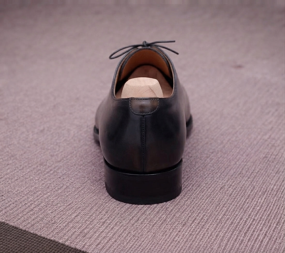 Black Leather Alonzo Oxford - Italian