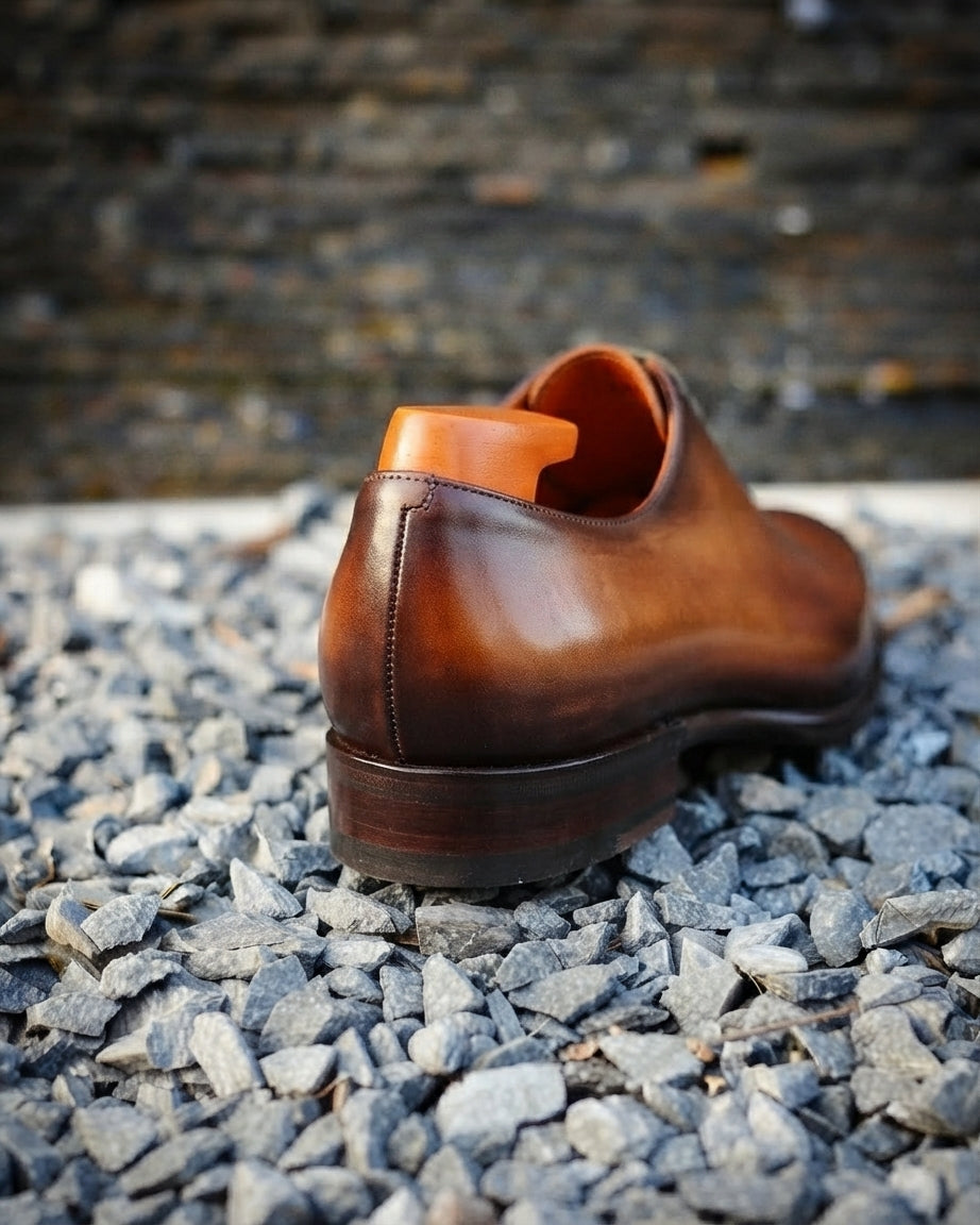 Tan Leather Benedetto Brogue Oxford - Italian