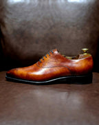 Tan Leather Emilio Brogue Oxford - Italian