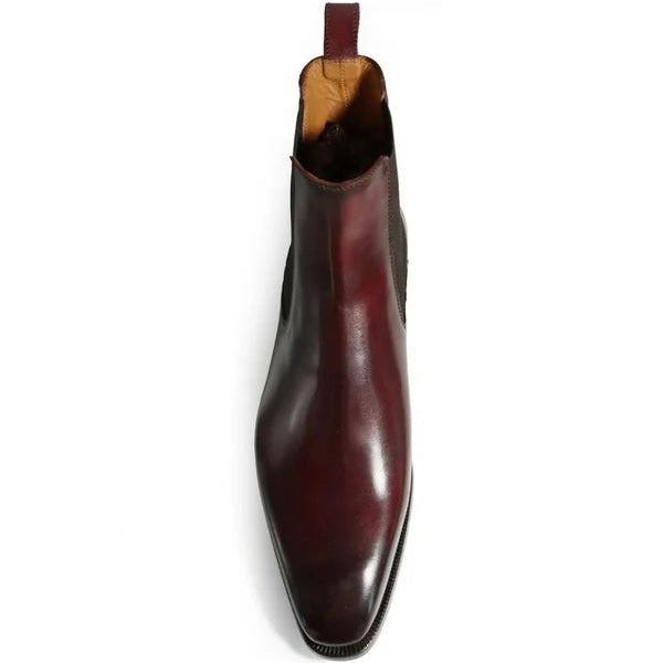Burgundy Leather Padova Chelsea Boot - Italian
