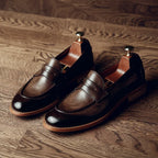 Brown Leather Bologna Penny Loafer