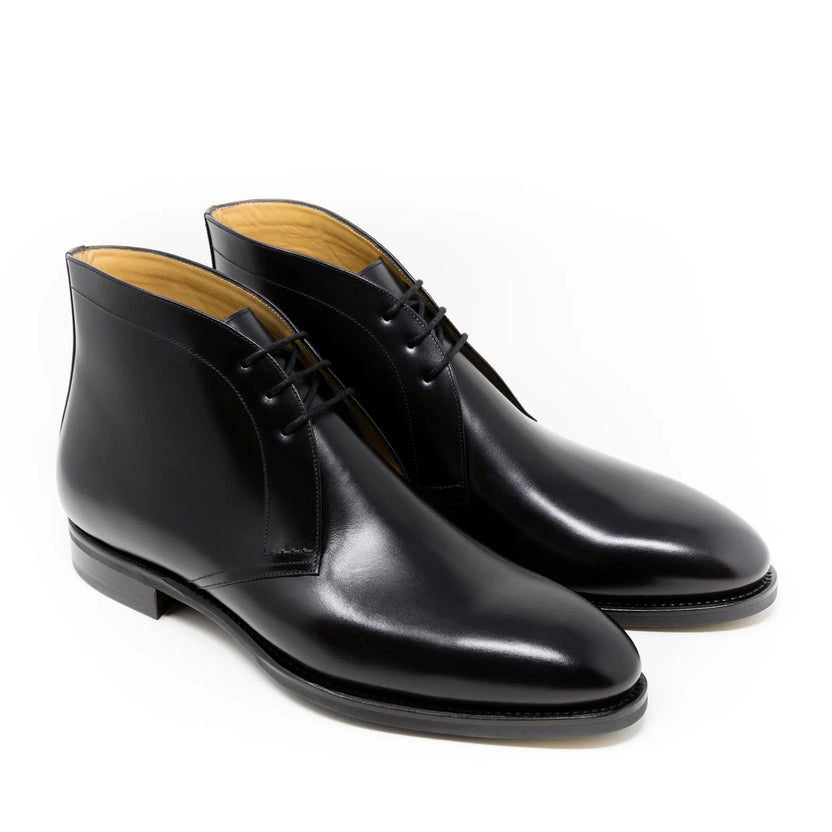 Black Leather Vellino Chukka Boots