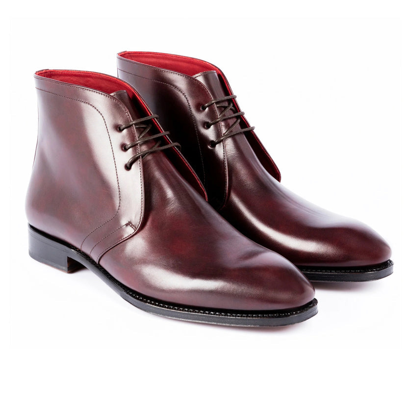 Burgundy Leather Evanto Chukka Boots