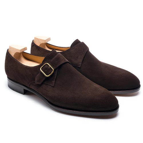 Brown Suede Morano Monk Strap Shoes