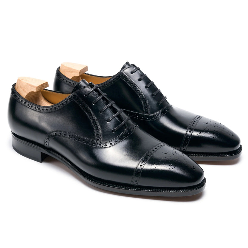 Black Leather Elvanti Brogue Oxfords