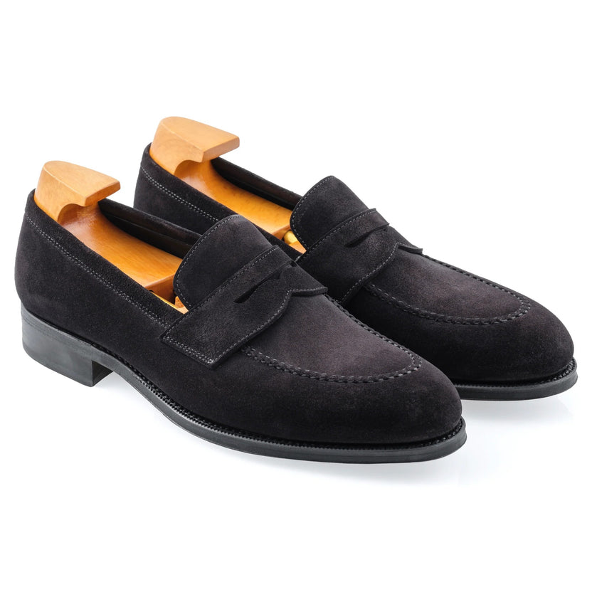 Black Suede Dorello Penny Loafers