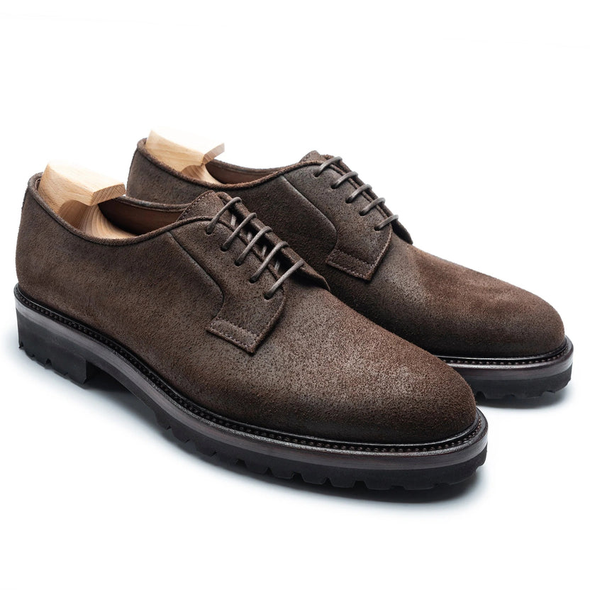 Dark Brown Nubuck Sorvello Derby Shoes