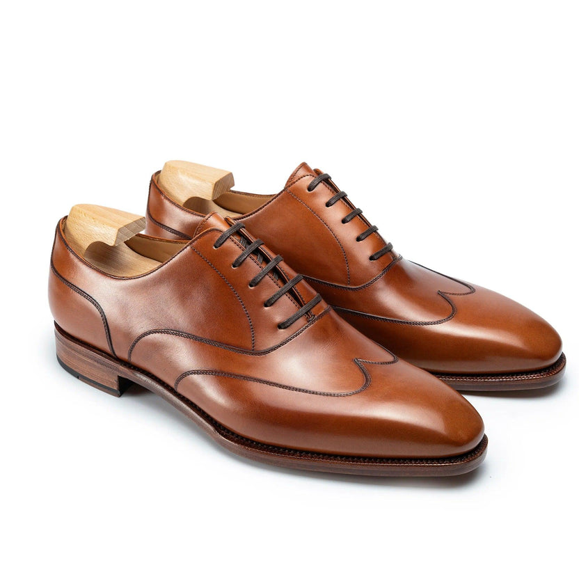 Tan Leather Torvani Toe Cap Oxfords