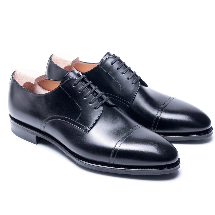 Black Leather Marvello Derby Shoes
