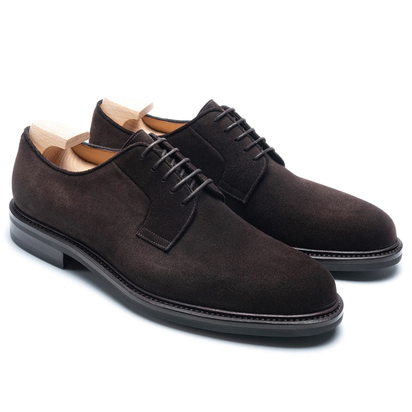 Dark Brown Suede Varelli Derby Shoes