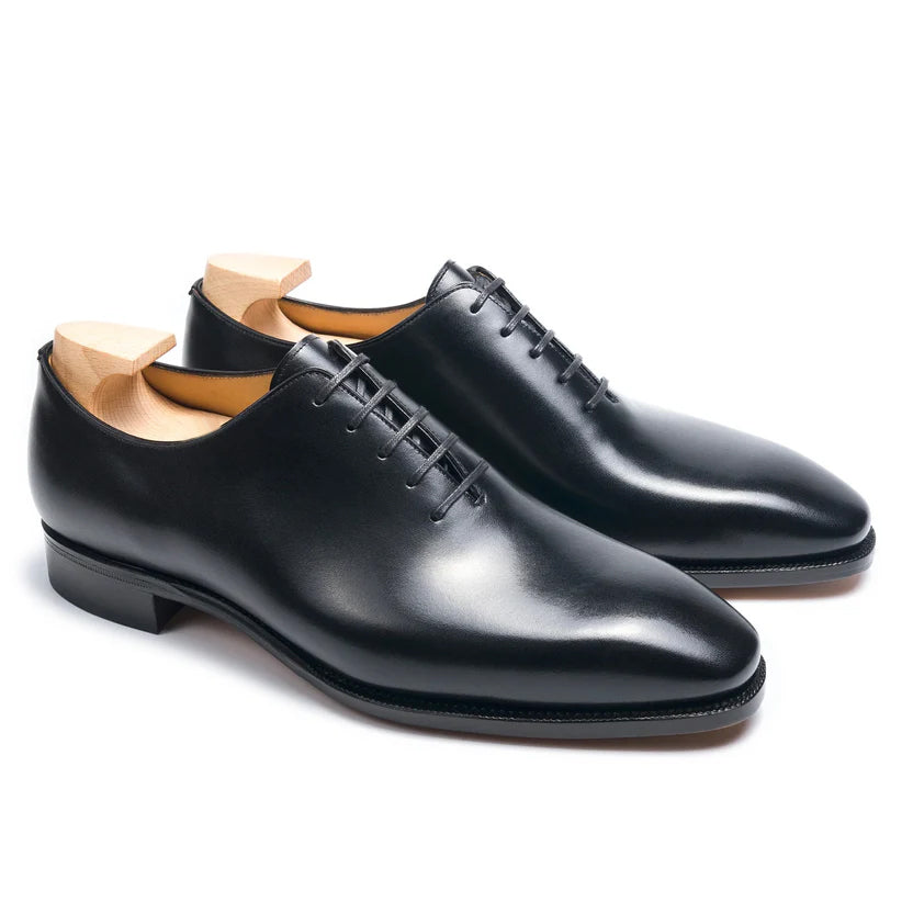 Black Leather Elvaro Whole cut Oxfords