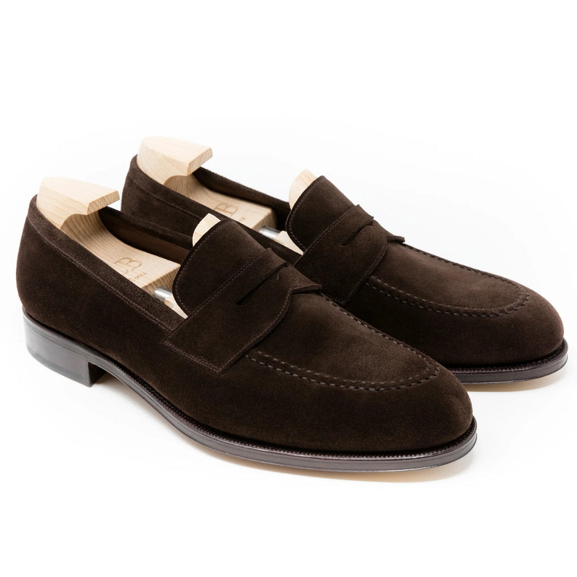 Brown Suede Arvento Penny Loafers