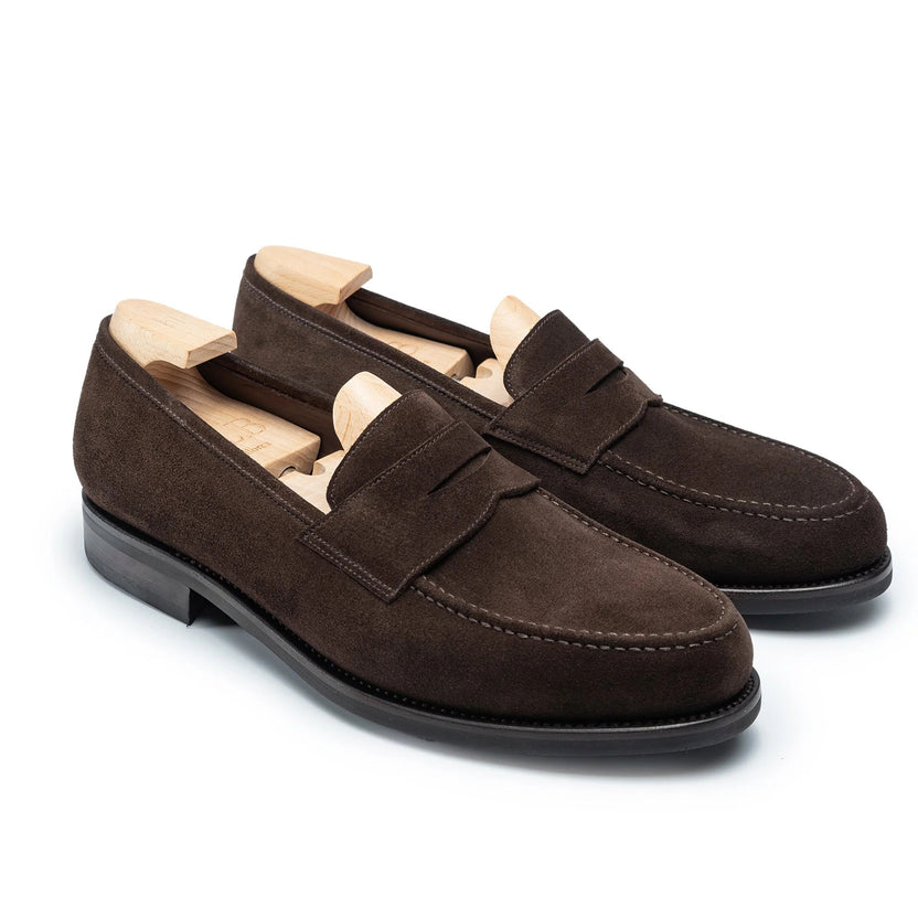 Brown Suede Varello Penny Loafers