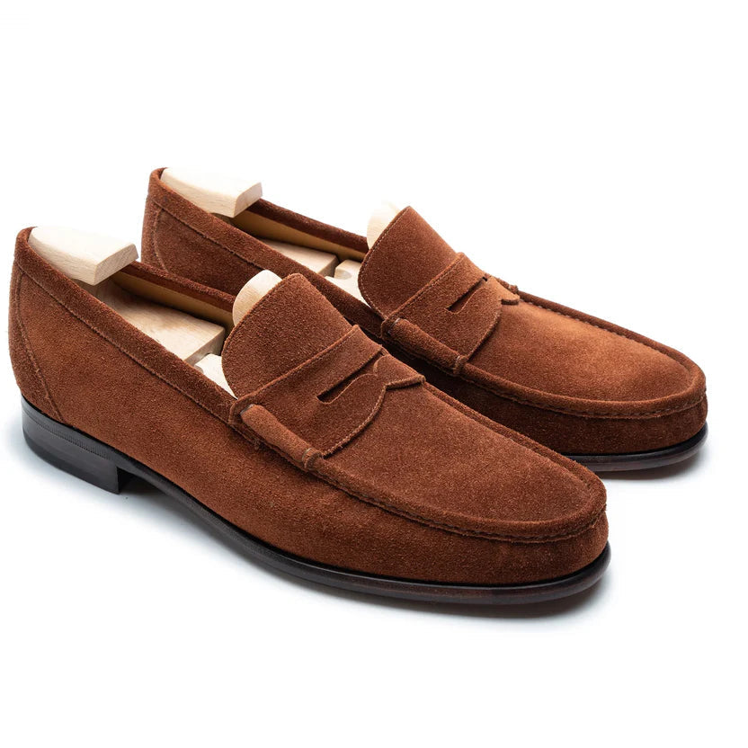 Brown Suede Marvello Penny Loafers