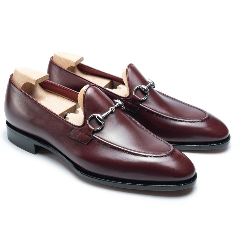 Burgundy Leather Tavelli Horse Bit Loafers