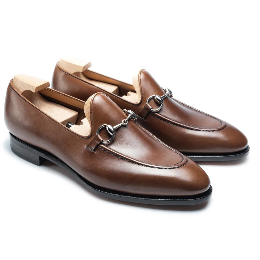 Brown Leather Vantino Horse Bit Loafers