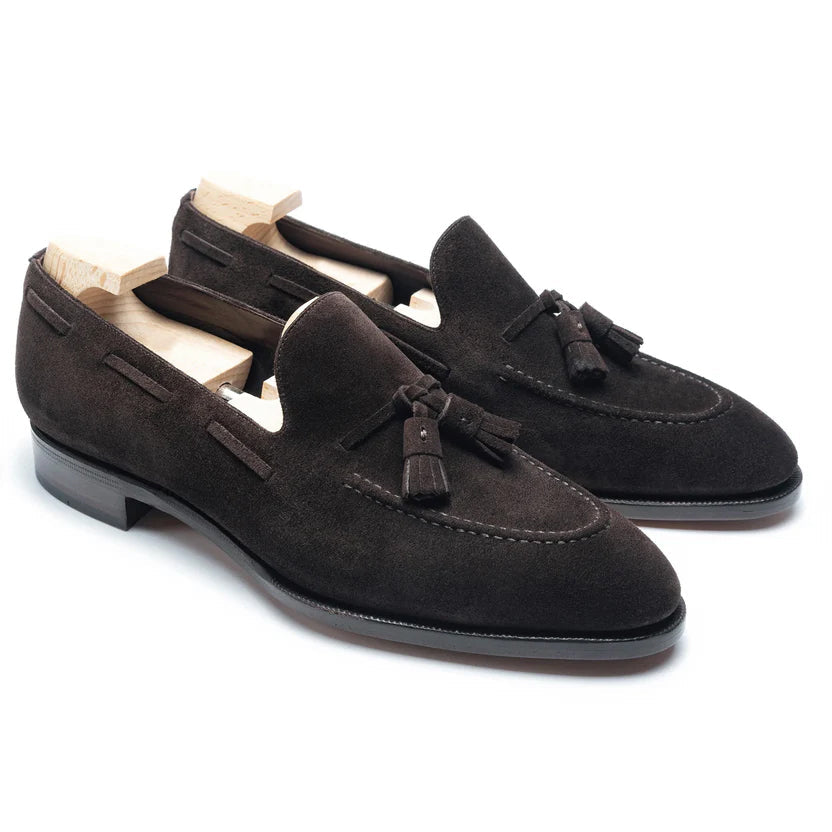 Black Suede Elvoro Tassel Loafers