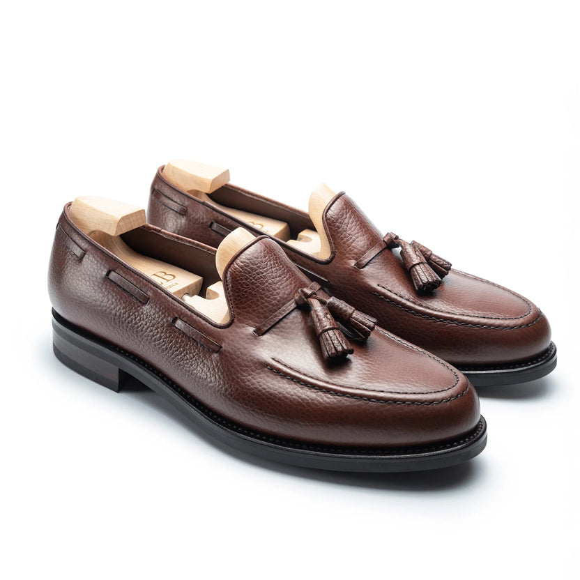 Brown Leather Arvello Tassel Loafers