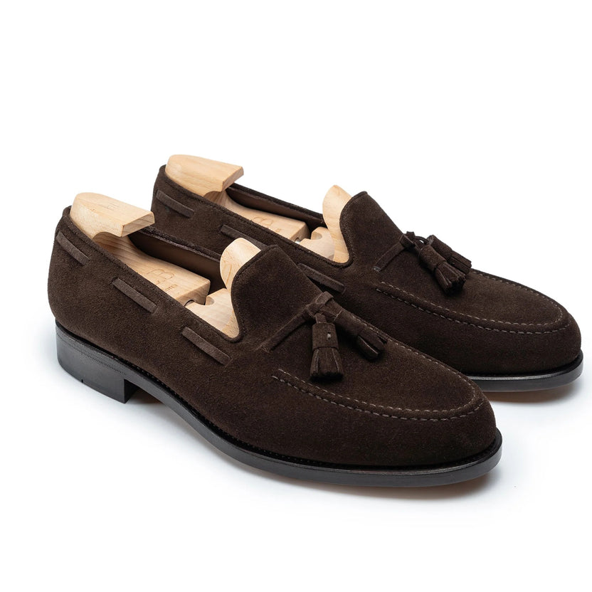 Brown Suede Rovelli Tassel Loafers