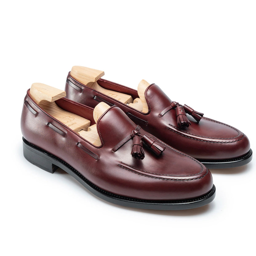 Burgundy Leather Mavero Tassel Loafers