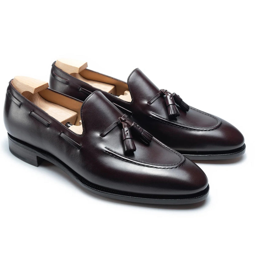Brown Leather Calvoro Tassel Loafers
