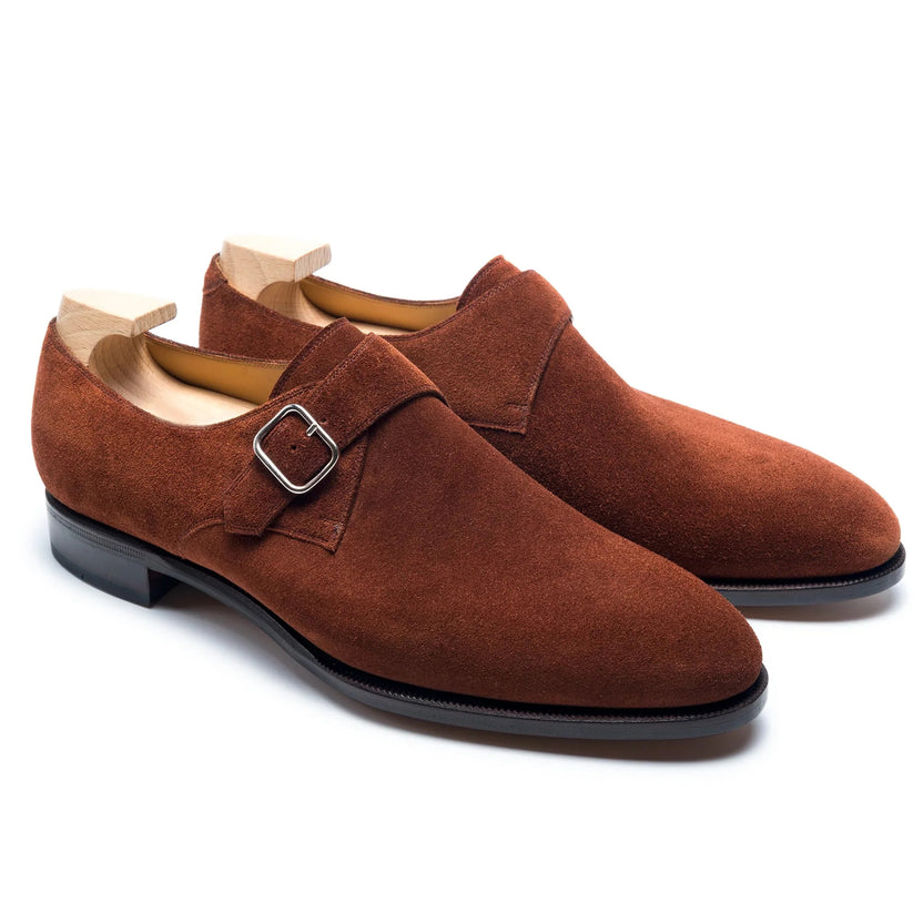 Tan Suede Lavelli Monk Strap Shoes