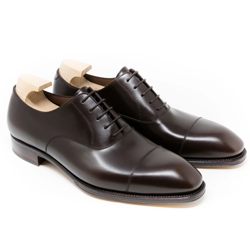 Brown Leather Calvero Toe Cap Oxfords