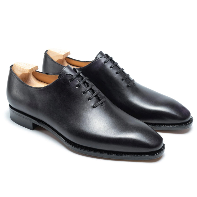 Black Leather Marzano Whole cut Oxfords