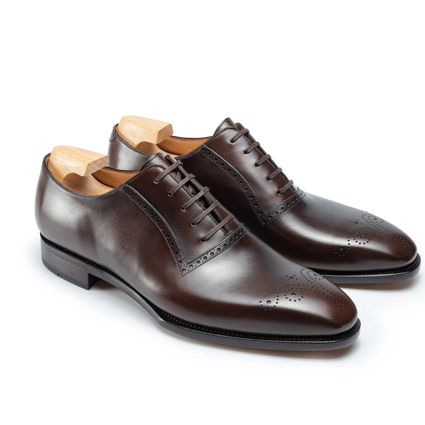 Dark Brown Leather Ferrano Brogue Oxfords