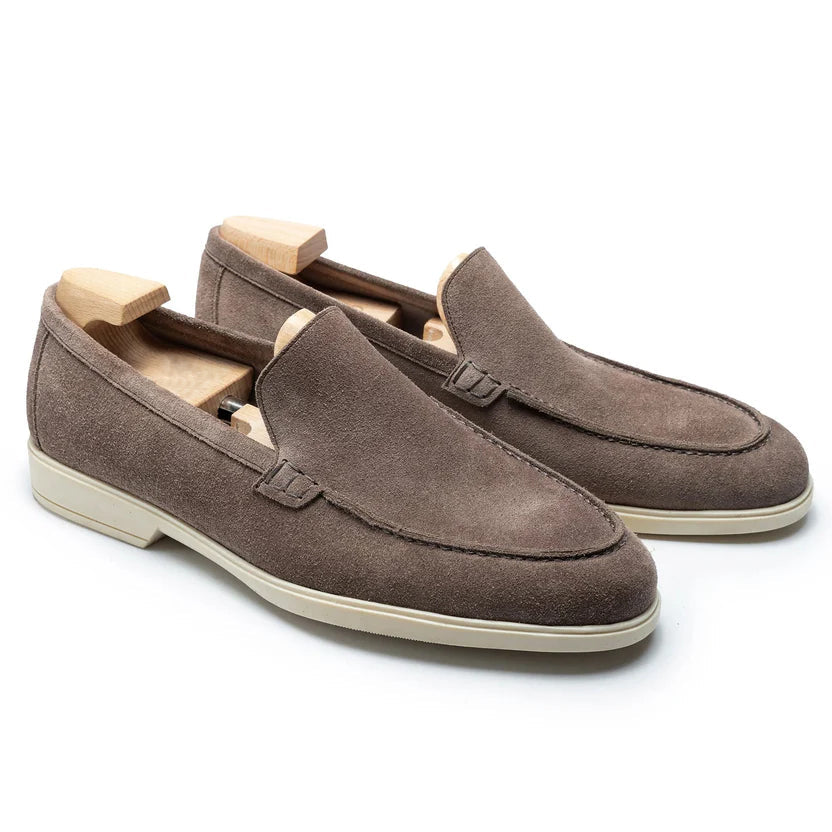 Grey Suede Savero Loafers