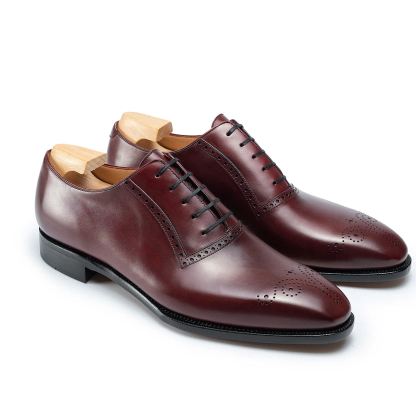 Burgundy Leather Renzo Brogue Oxfords