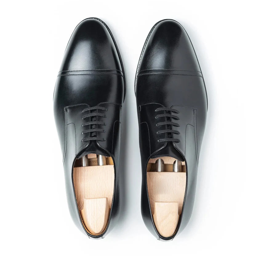 Black Leather Marvello Derby Shoes