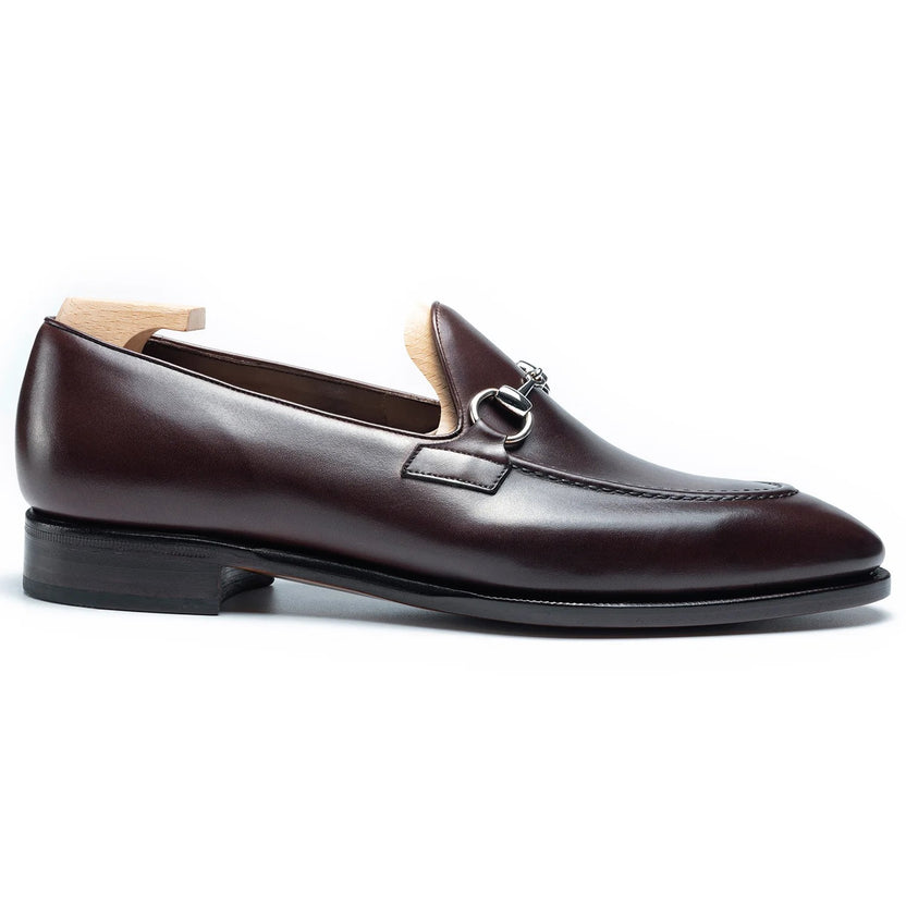 Dark Brown Leather Lorvello Horse Bit Loafers