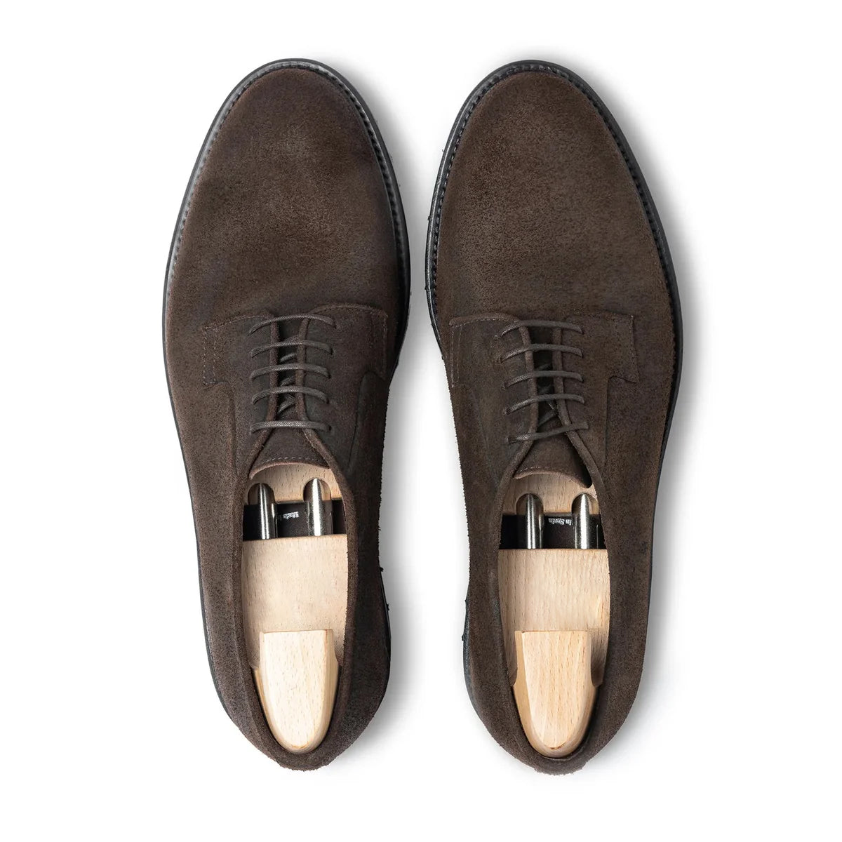 Brown Suede Calenzo Derby Shoes