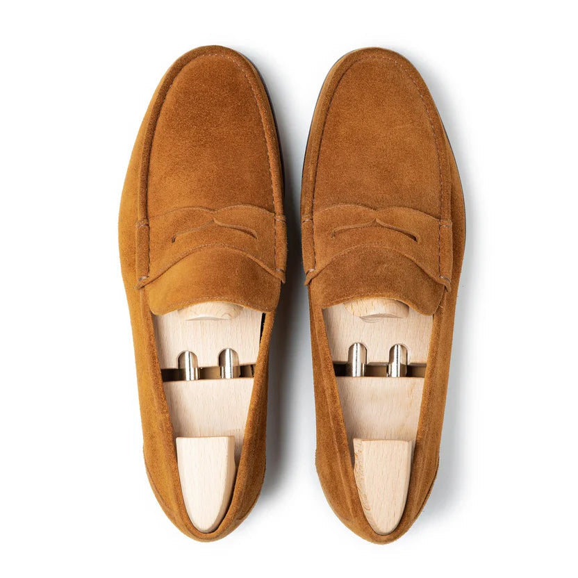 Tan Suede Tivaro Penny Loafers