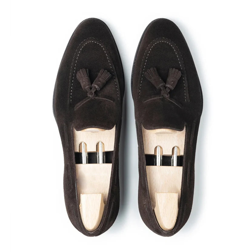 Black Suede Elvoro Tassel Loafers
