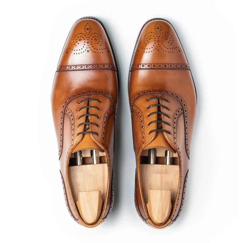 Tan Leather Romaro Brogue Oxfords