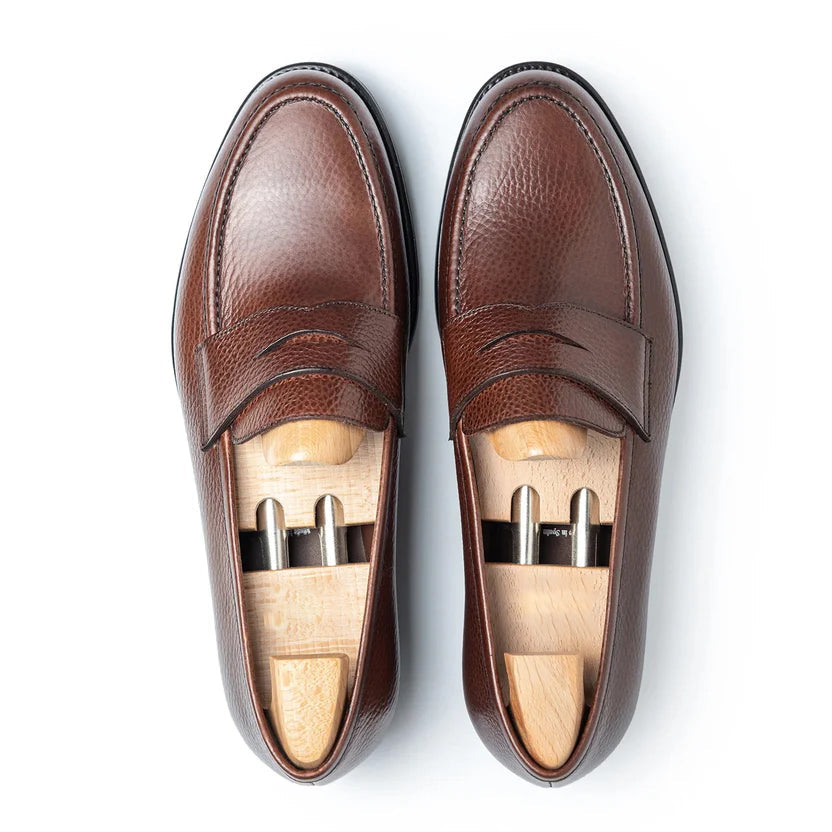 Brown Leather Corvello Penny Loafers