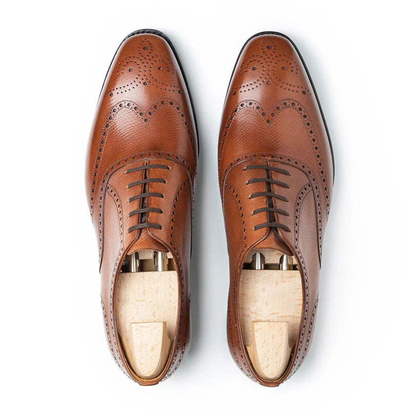 Tan Leather Carvello Brogue Oxfords