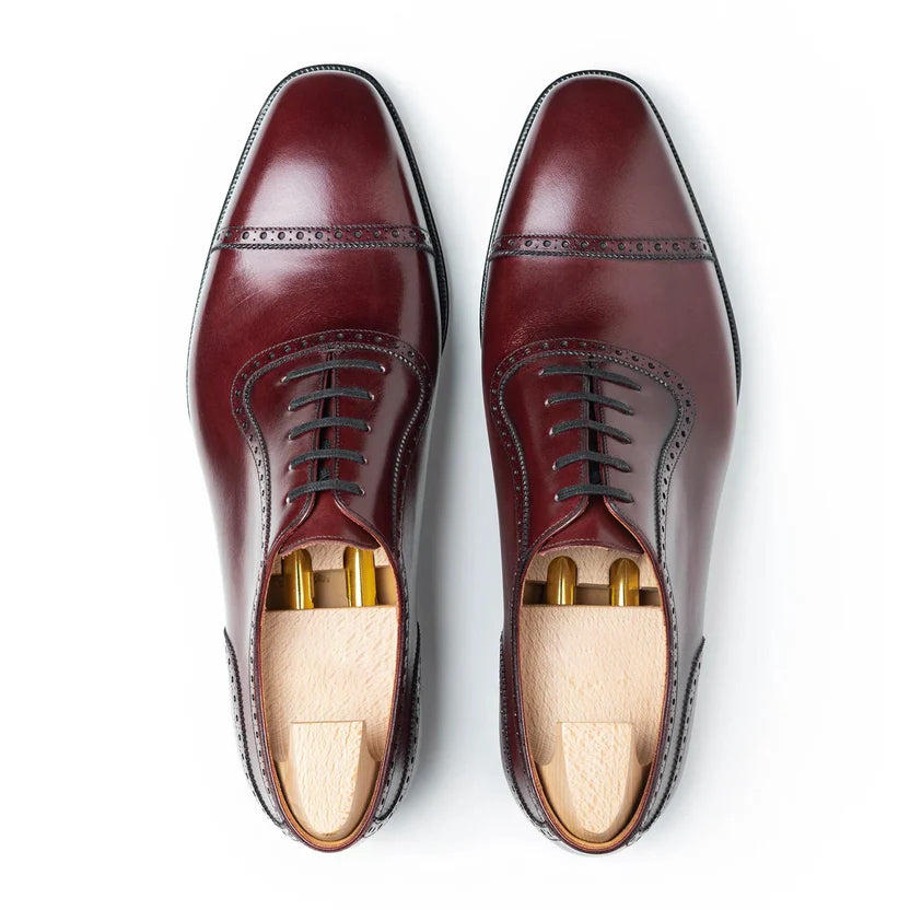 Burgundy Leather Aurelio Brogue Oxfords