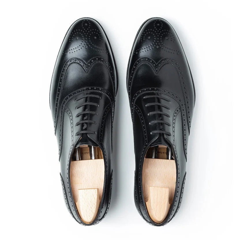 Black Leather Corvino Brogue Oxfords