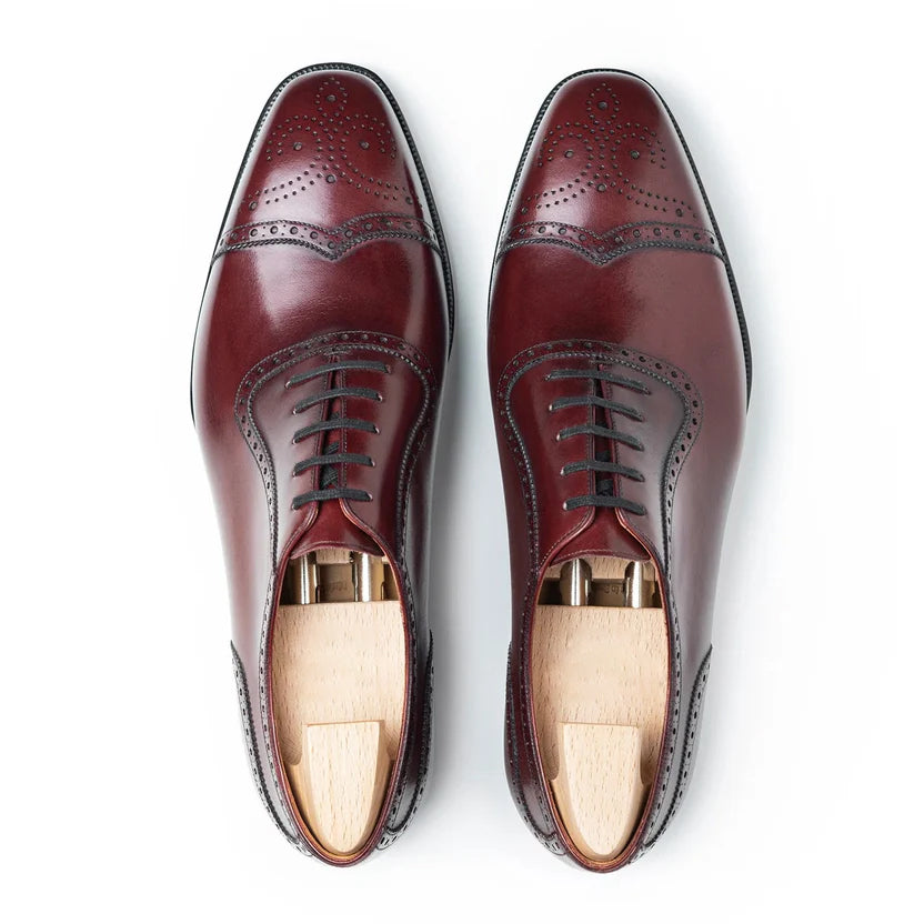 Burgundy Leather Devino Brogue Oxfords