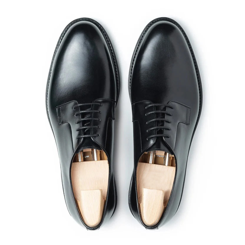 Black Leather Elvanti Derby Shoes