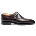 Brown Leather Ilvoro Brogue Monk Strap Shoes